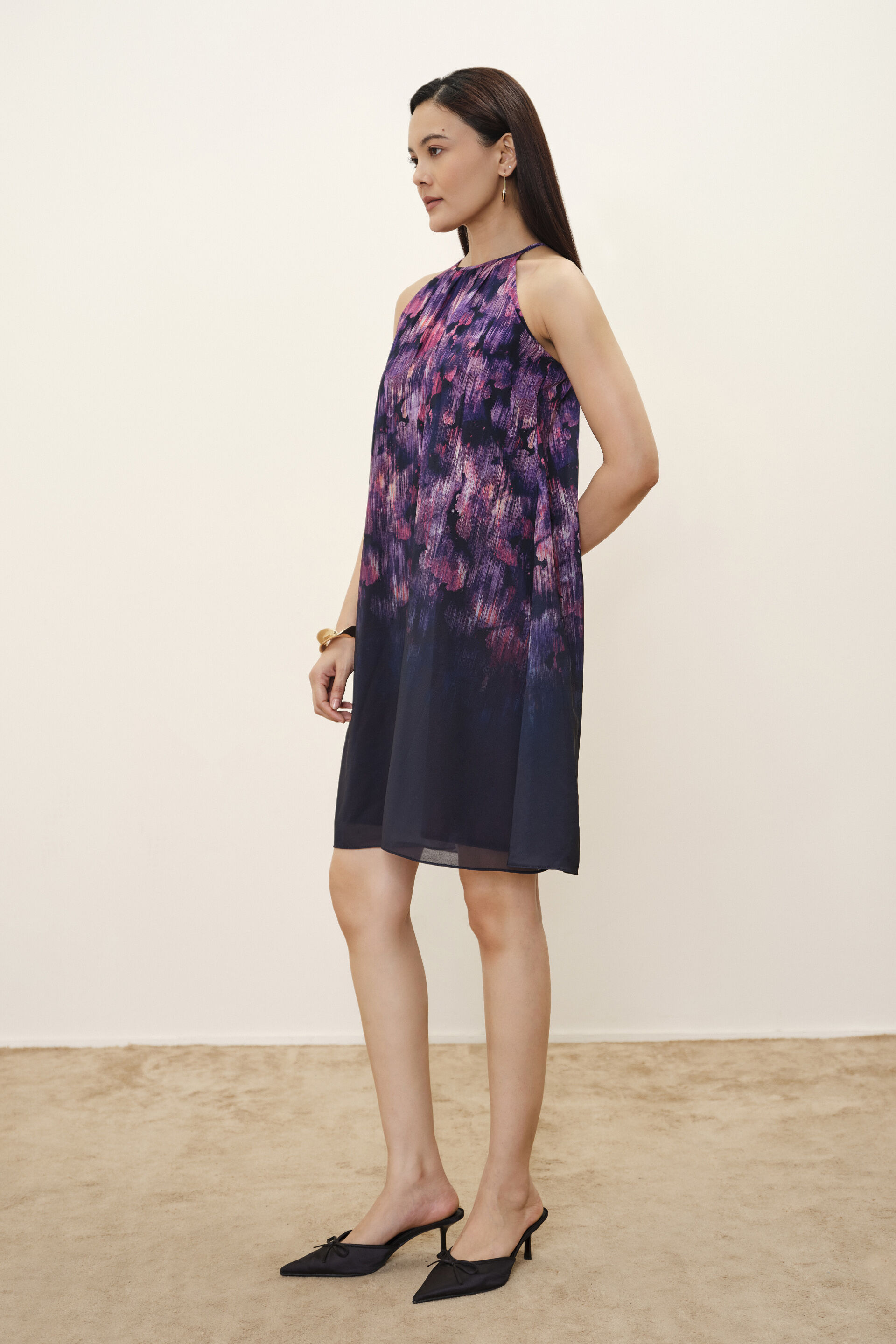 Jan Purple Halter Dress, Purple, image 4